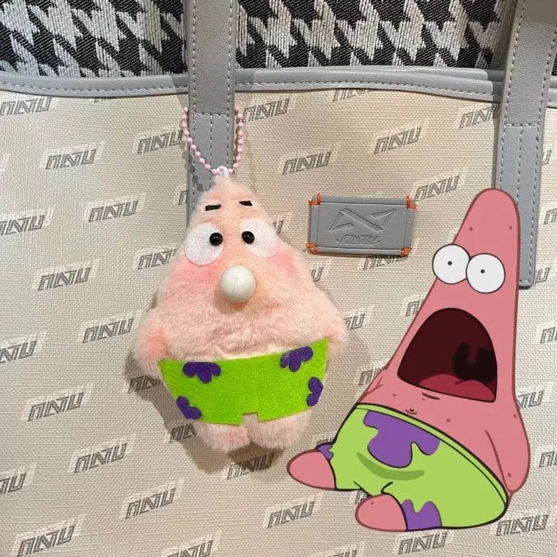 Animal Plush Toy, DIY Squeak Spit Bubbles Patrick Pendant, Cute Cartoon Animal Key Holder, Stuffed Hand Toys Animal Plush Toy, DIY Squeak Spit Bubbles Patrick Pendant, Cute Cartoon Animal Key Holder, Stuffed Hand Toys